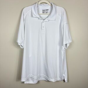 5.11 Tactical Polo Mens 2XL White Short Sleeve Shirt Stretch Performance Casual
